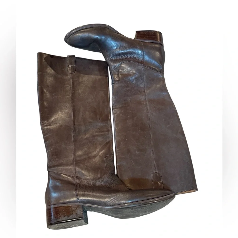 Donald J Pliner Soft Brown Luxury Leather Knee-High Riding Boots ladies 8.5 - Picture 5 of 16